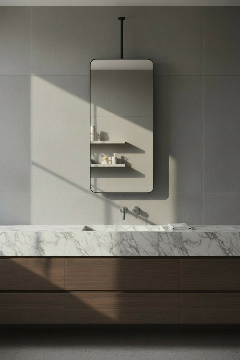 Suspended Black Pvd Mirror