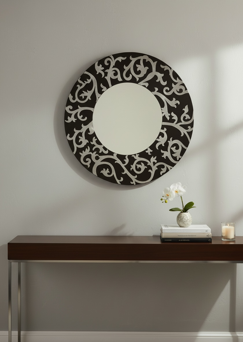 White Inlay Mirror