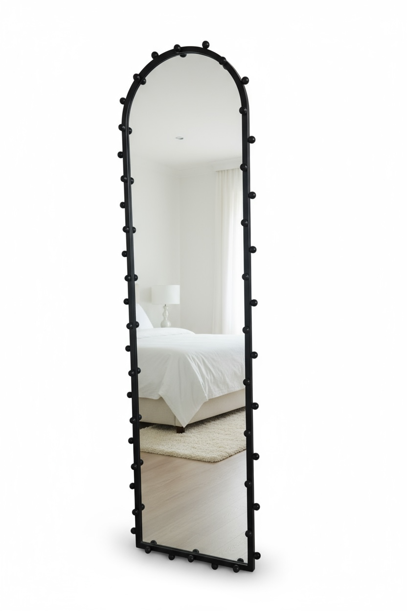Long Black Oval Mirror