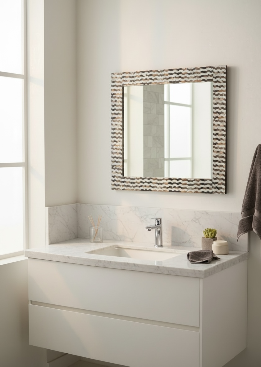 MOP Waves Decorative Mirror