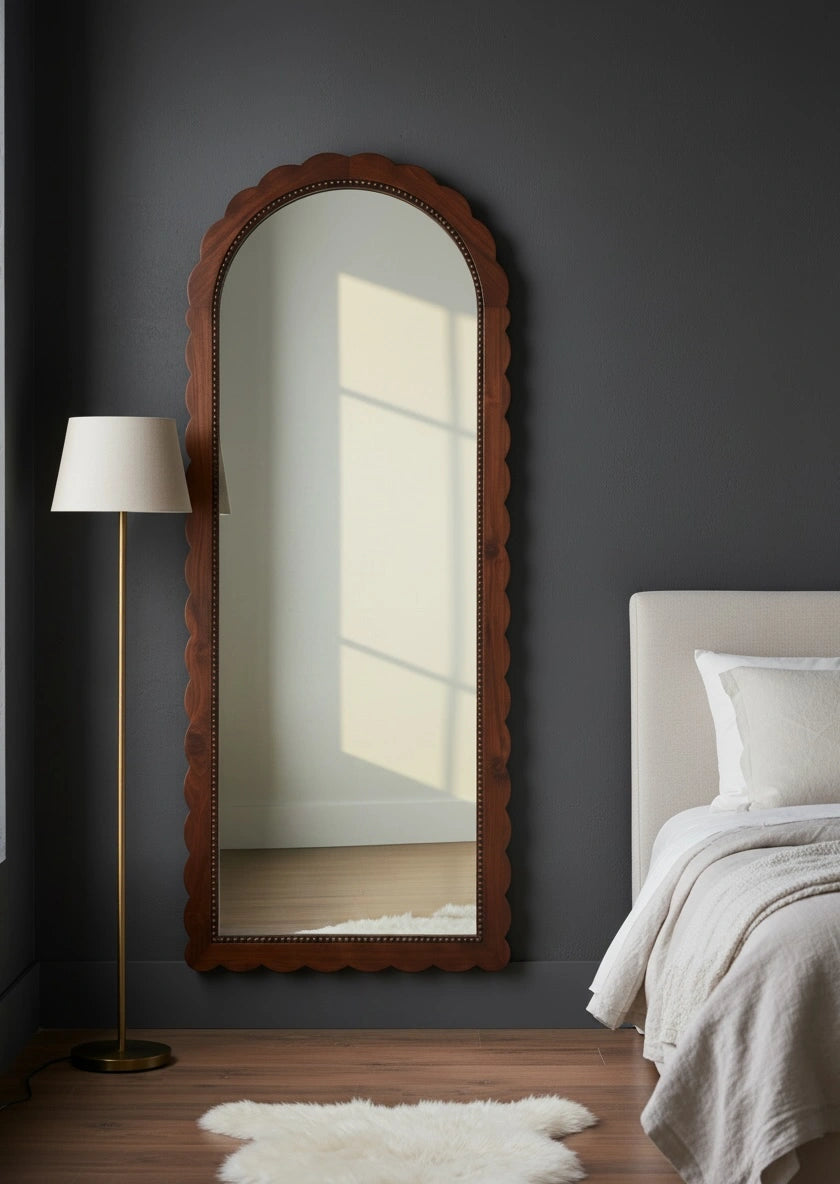 Weaving Teak Full length Mirror