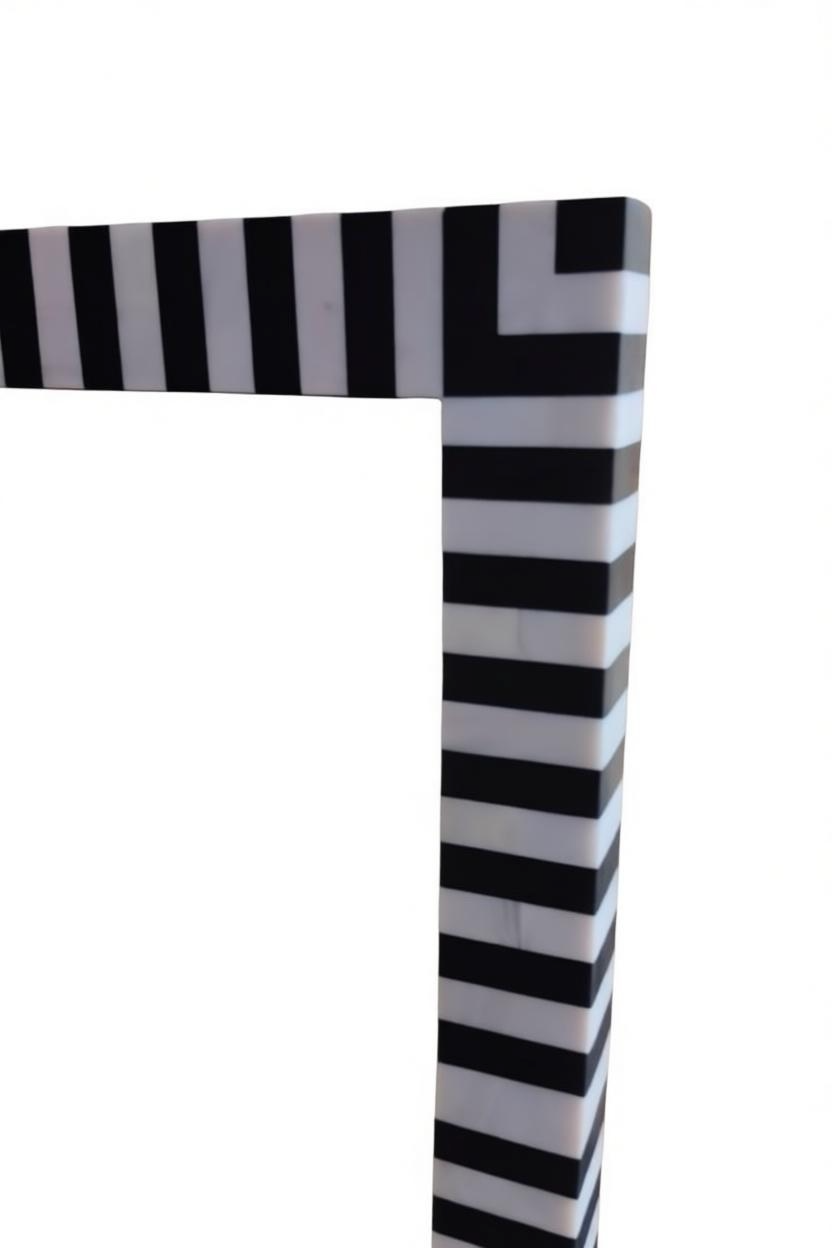 Zebra MOP framed mirror
