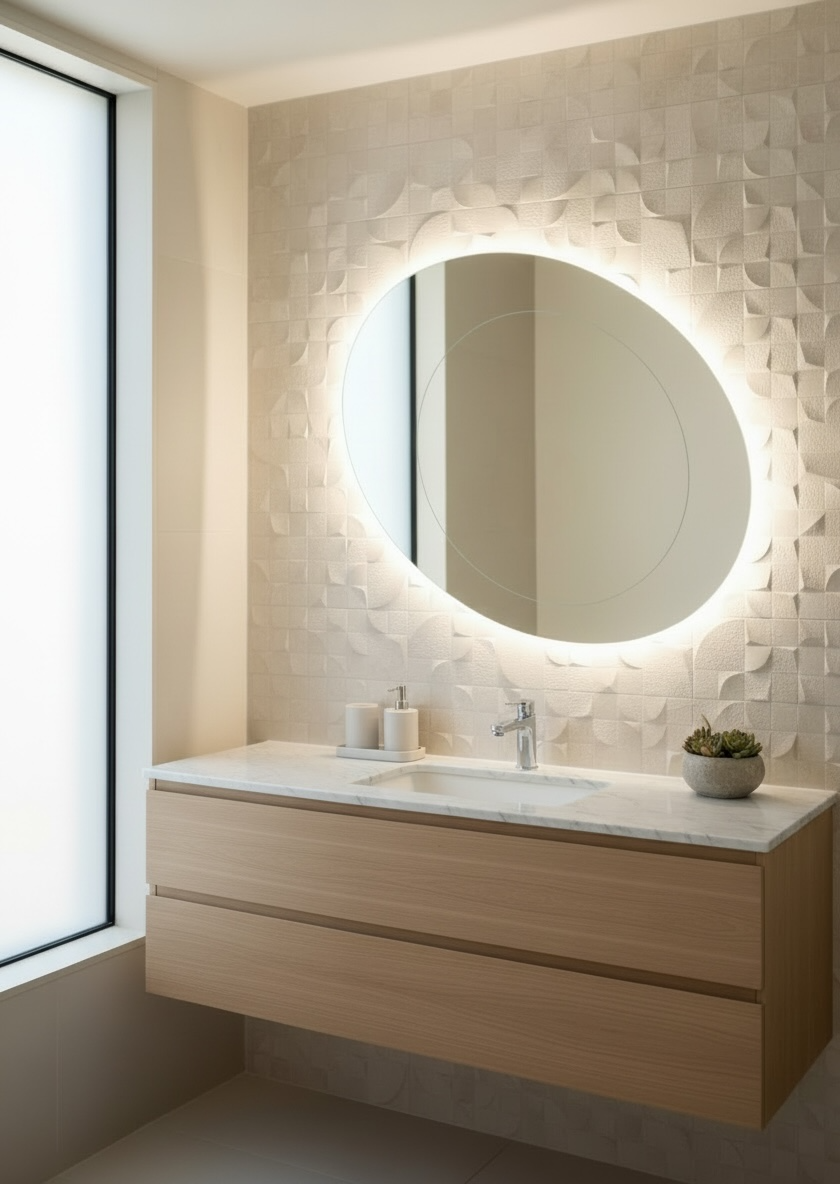 Double Egg Backlit Led Mirror