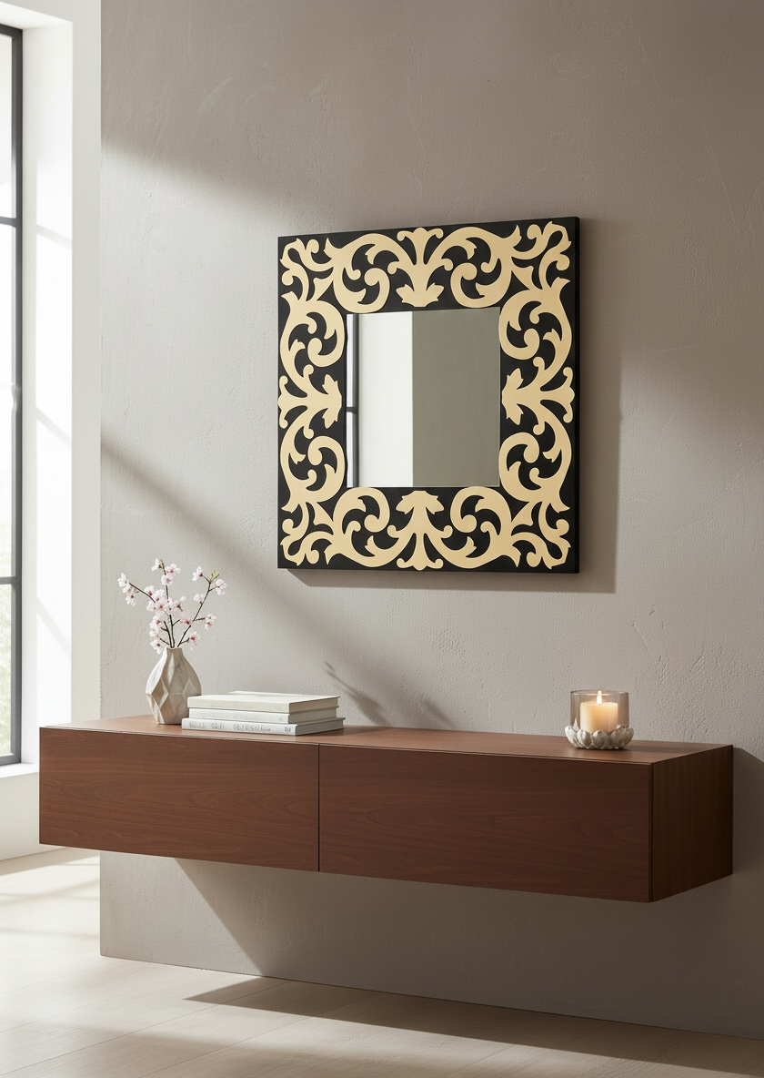 Black And Gold CNC Mirror