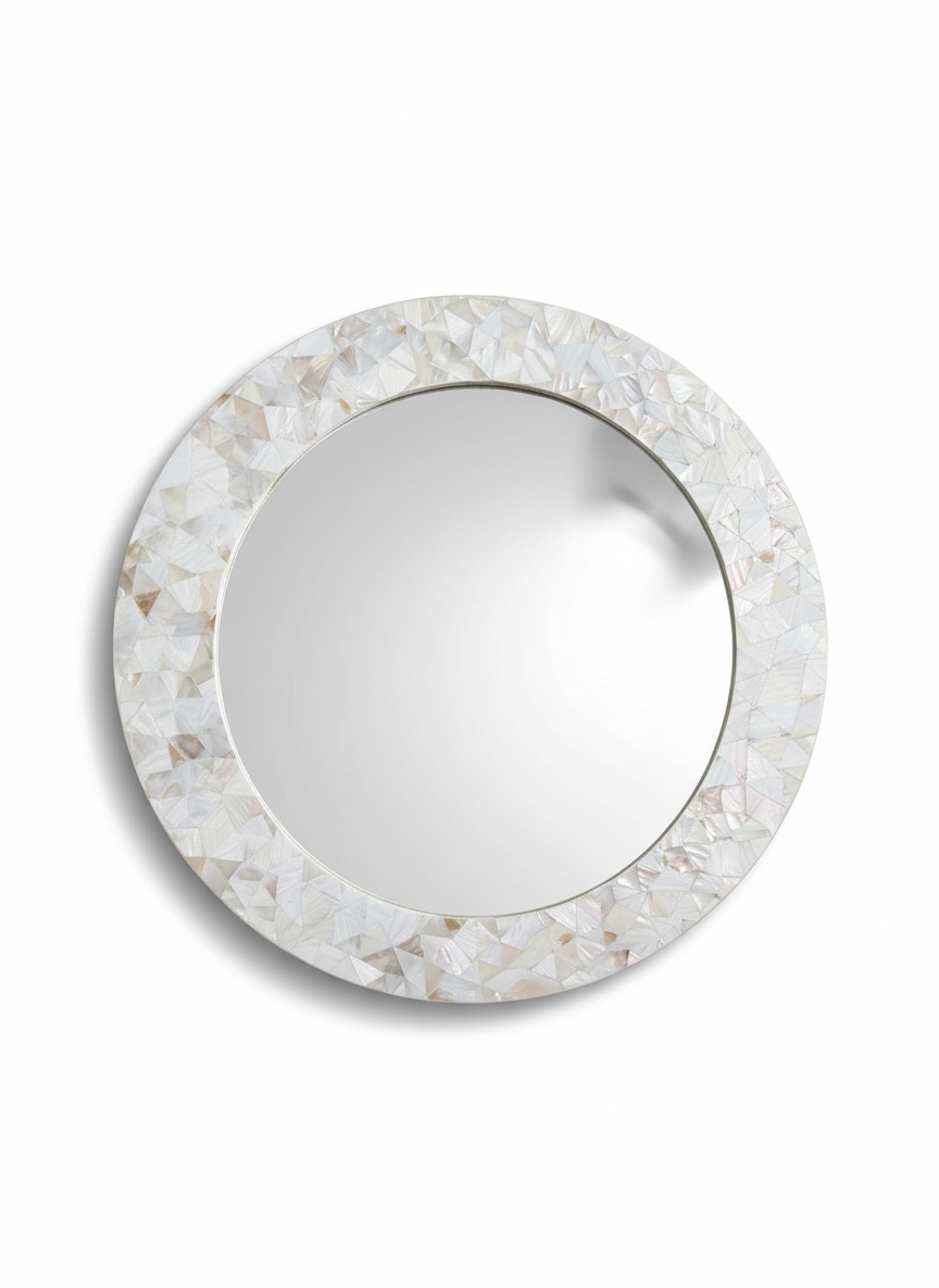 White MOP Ring Mirror