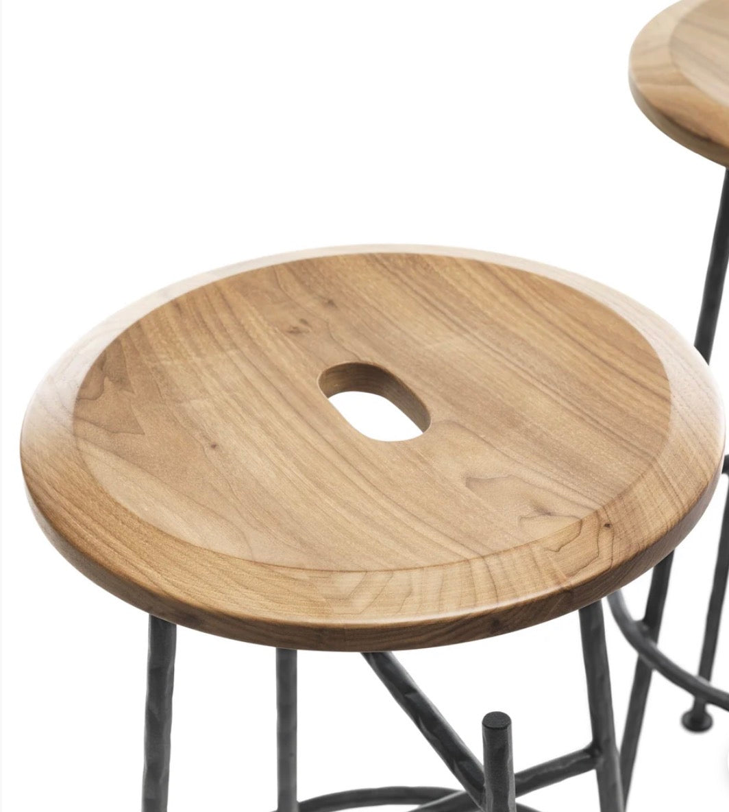 Beaten Black bar stool