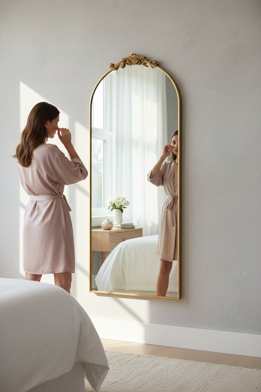 Gold carved full length mirror