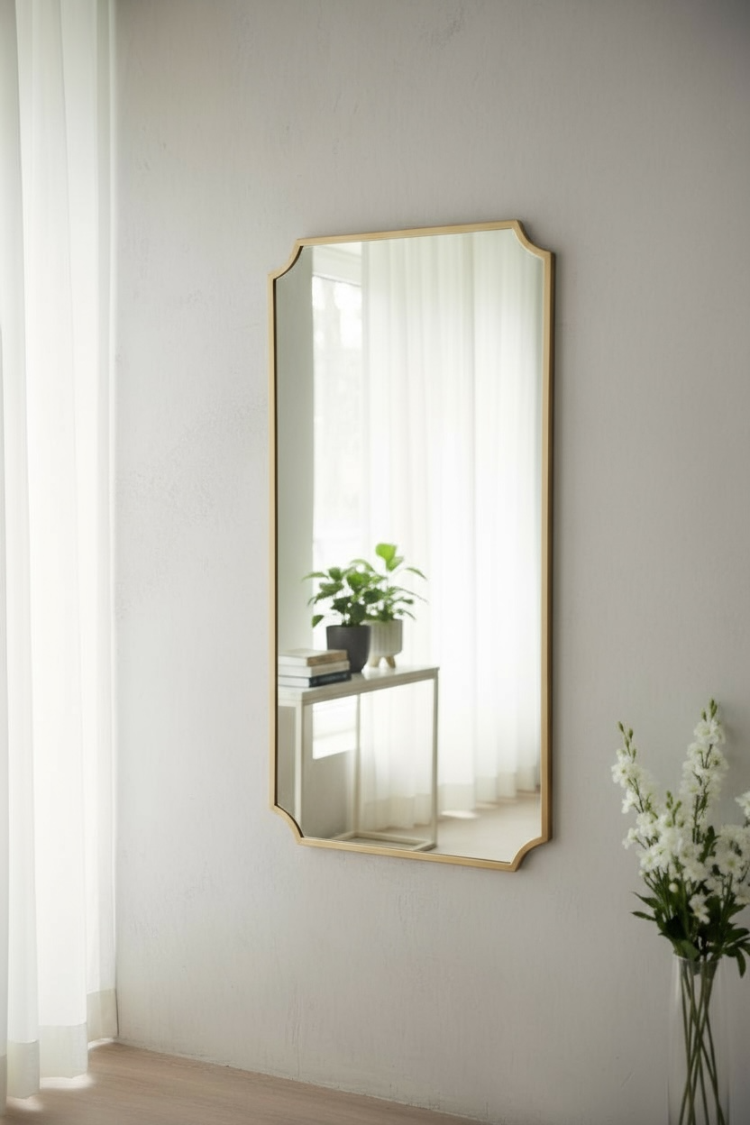 Rectangular diamond decorative mirror