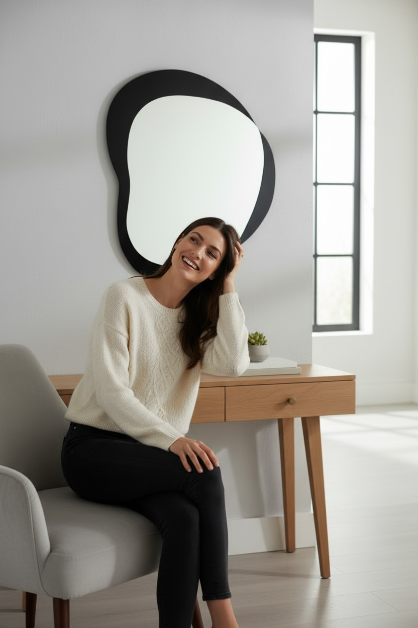 Black Heart Decorative Mirror