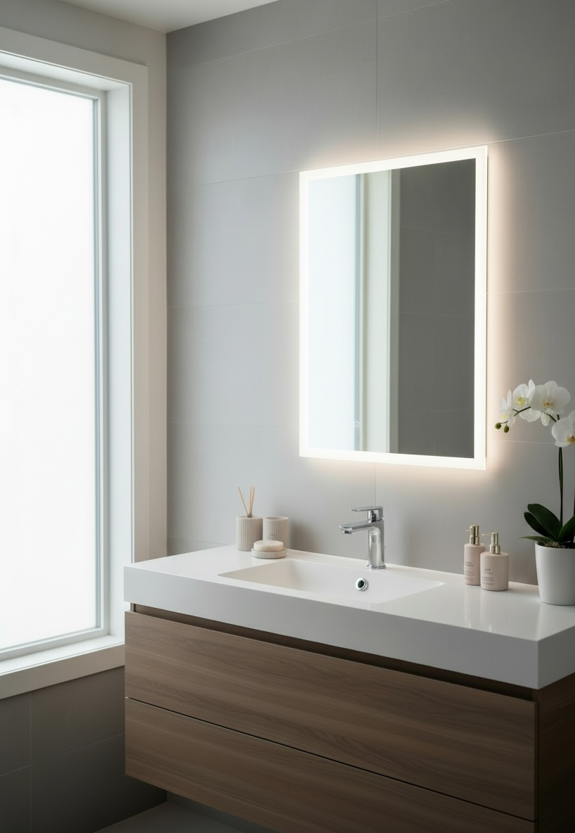 White Backlit LED Mirror