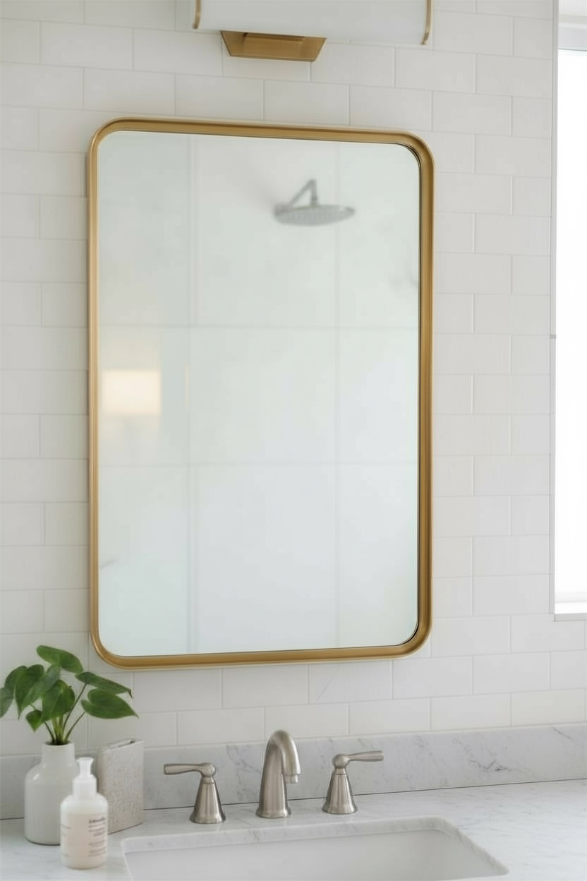 Brass Framed Decorative Mirror