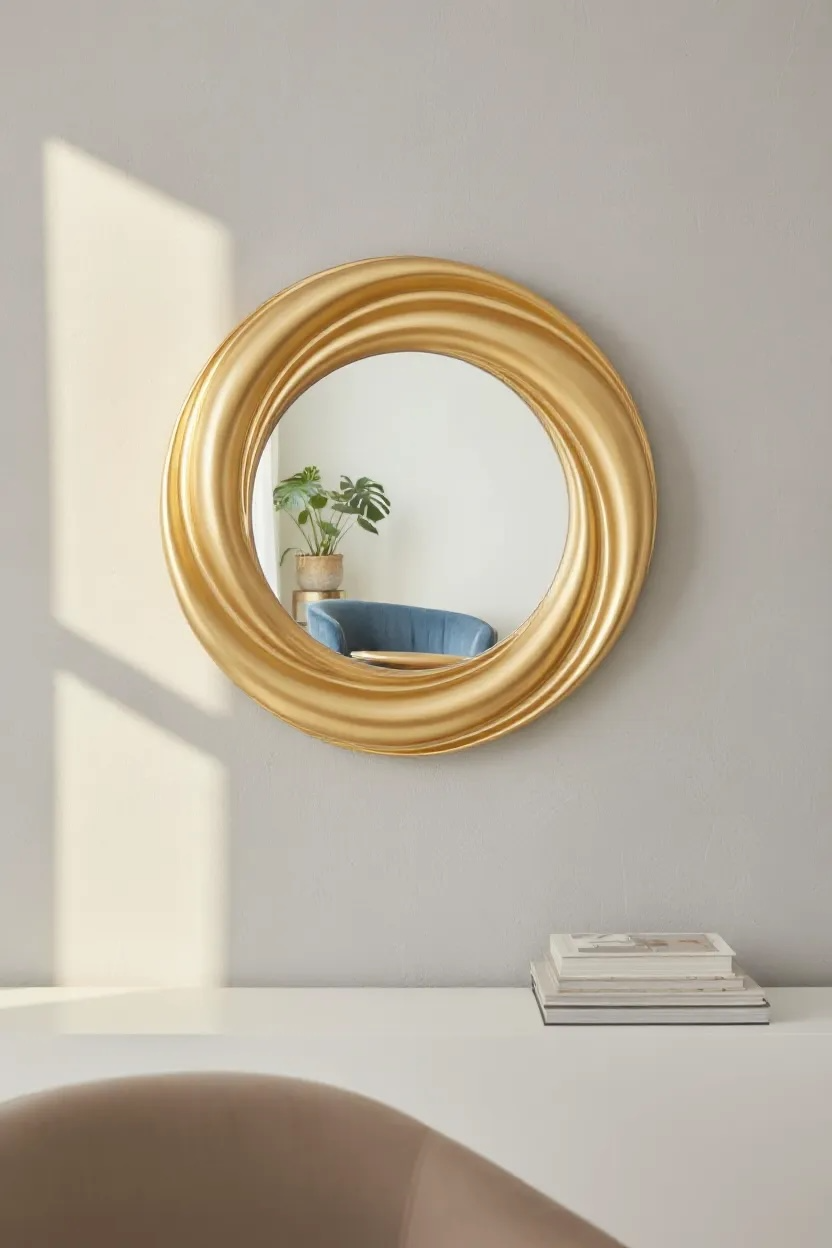Round curves decorative mirror