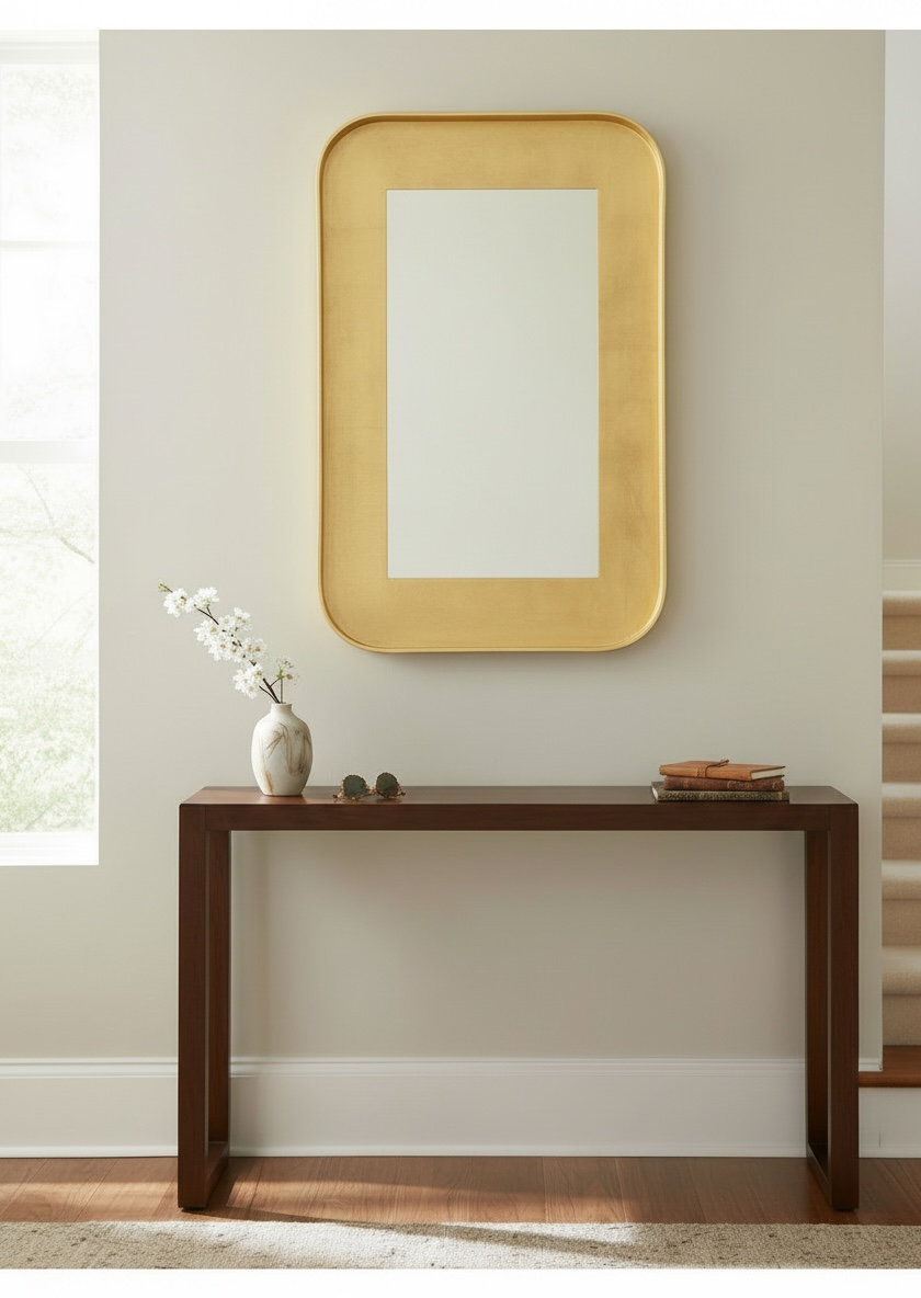 Gold Leaf Rectangle Dc Mirror