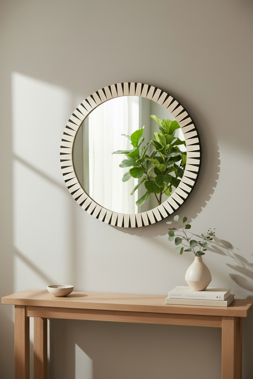 Pure Ivory MOP Mirror
