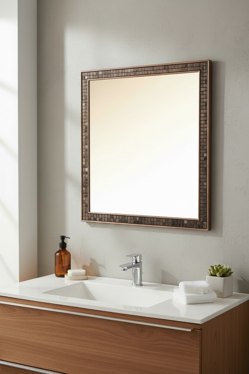 Italian Copper Mosaic Decorative Mirror