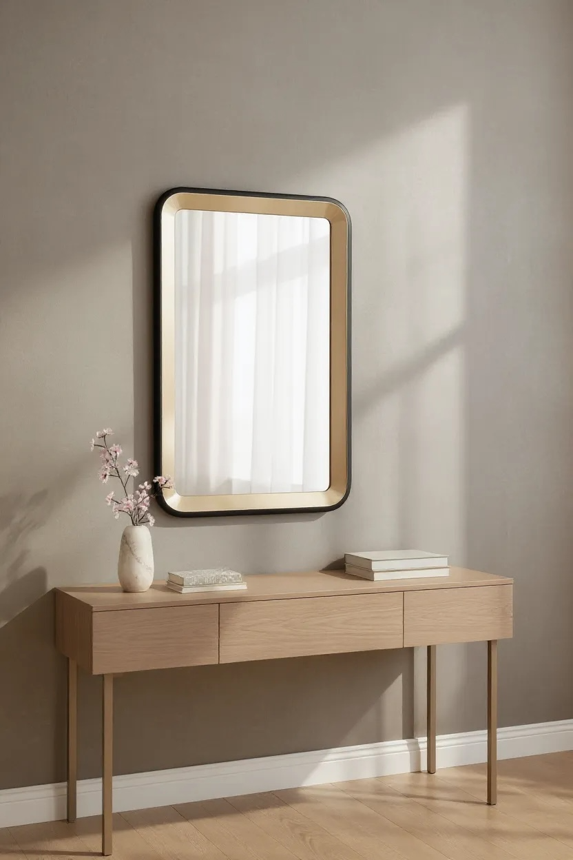 Black & Gold Leaf Decorative Mirror