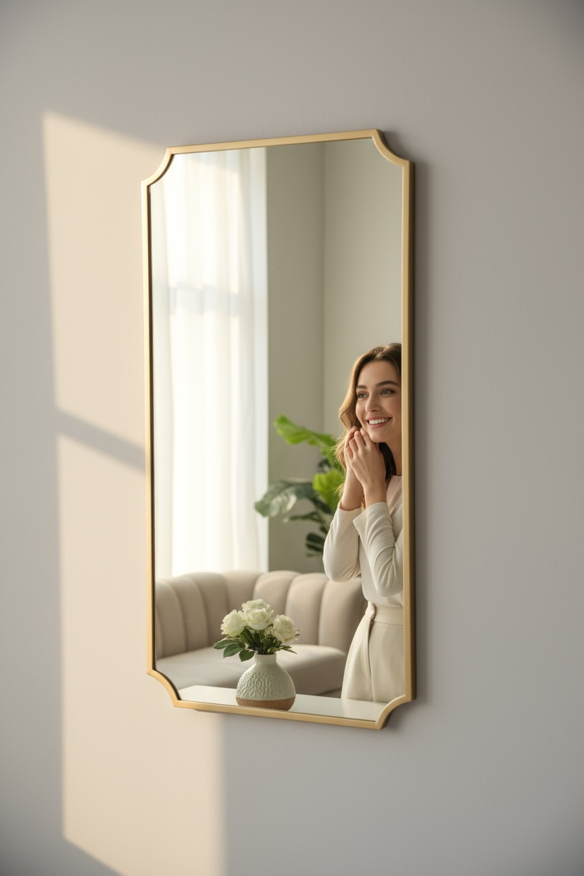 Rectangular diamond decorative mirror