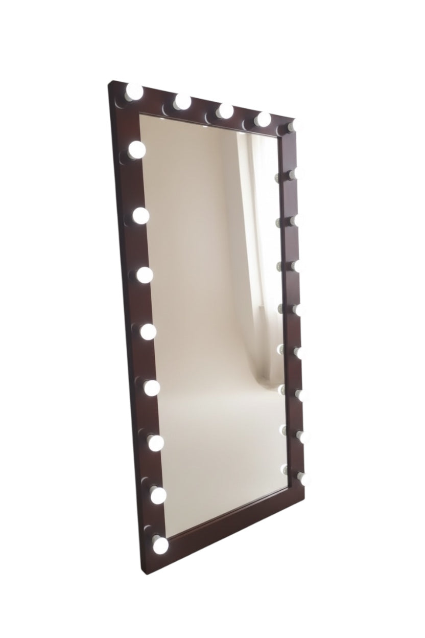 Dark Brown Bulbs Mirror