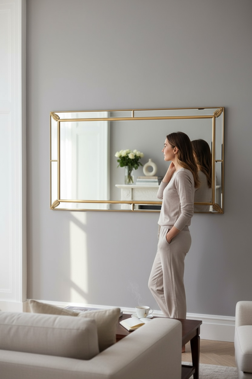 Antique gold leafsy dc mirror