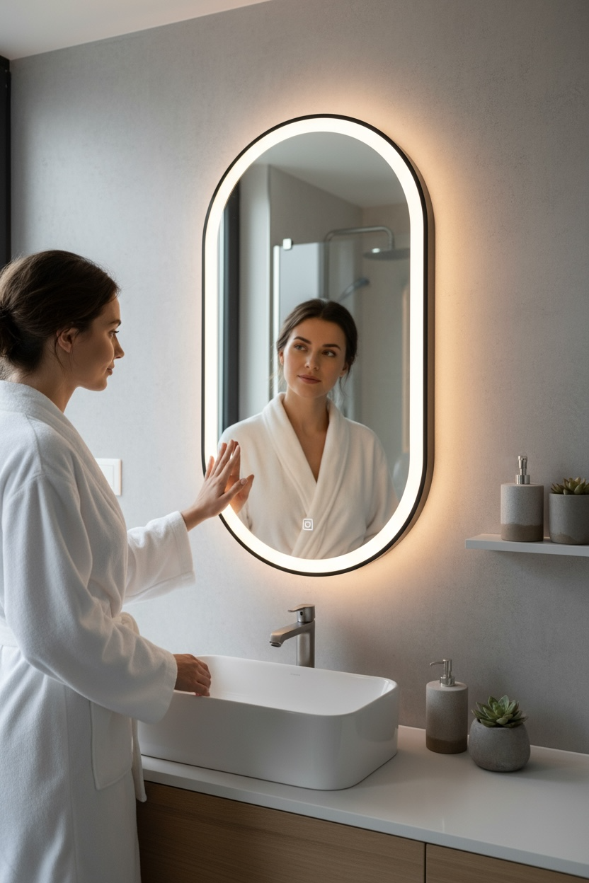 Black Aluminium Capsule Led Mirror (Triple Led)