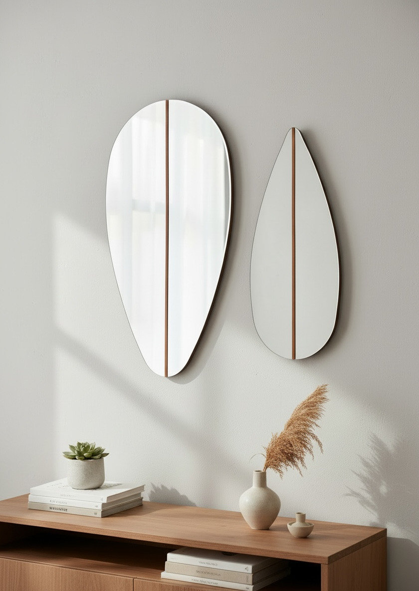 Orchid Leaves Dc Mirror (set Of 2)