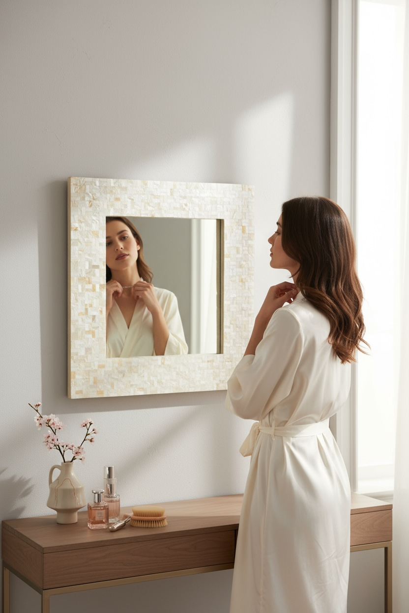 White Ocean MOP mirror