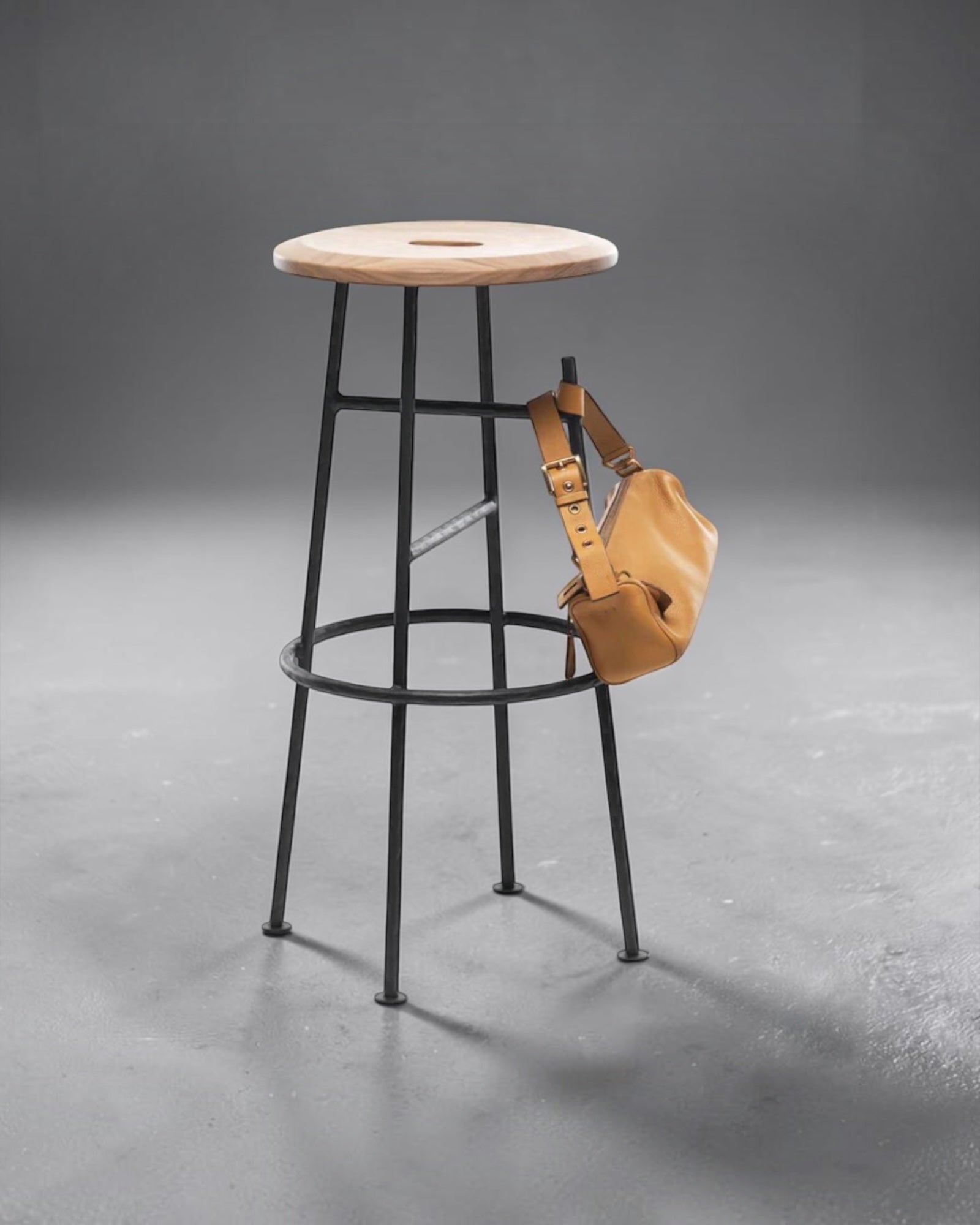 Beaten Black bar stool
