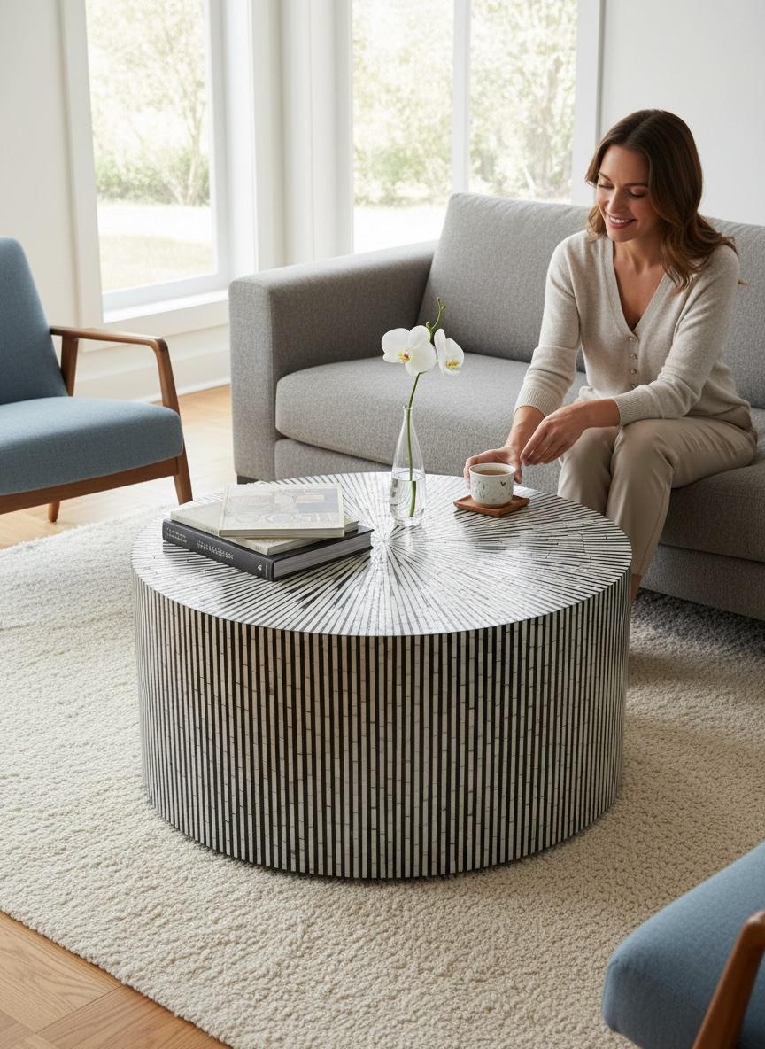 BlW round centre table