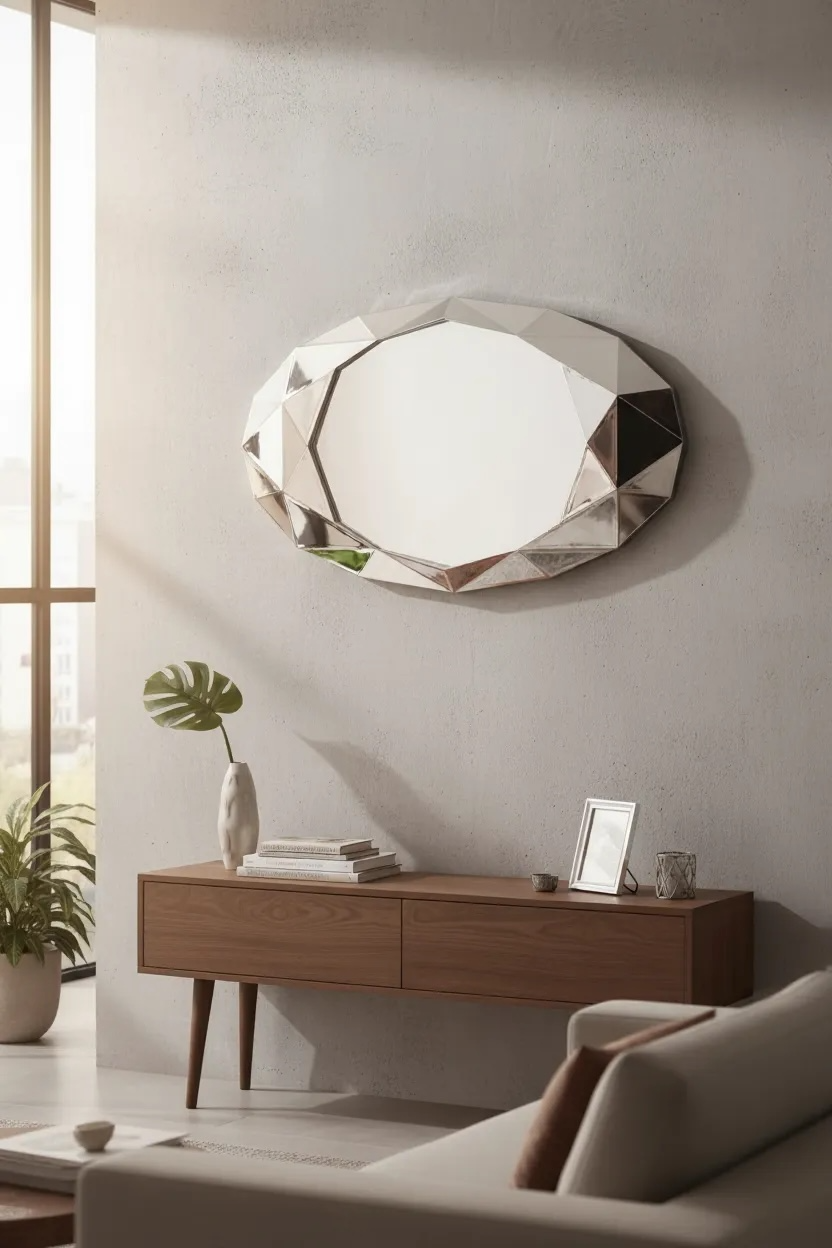 Diamond Cut silver decorative mirror
