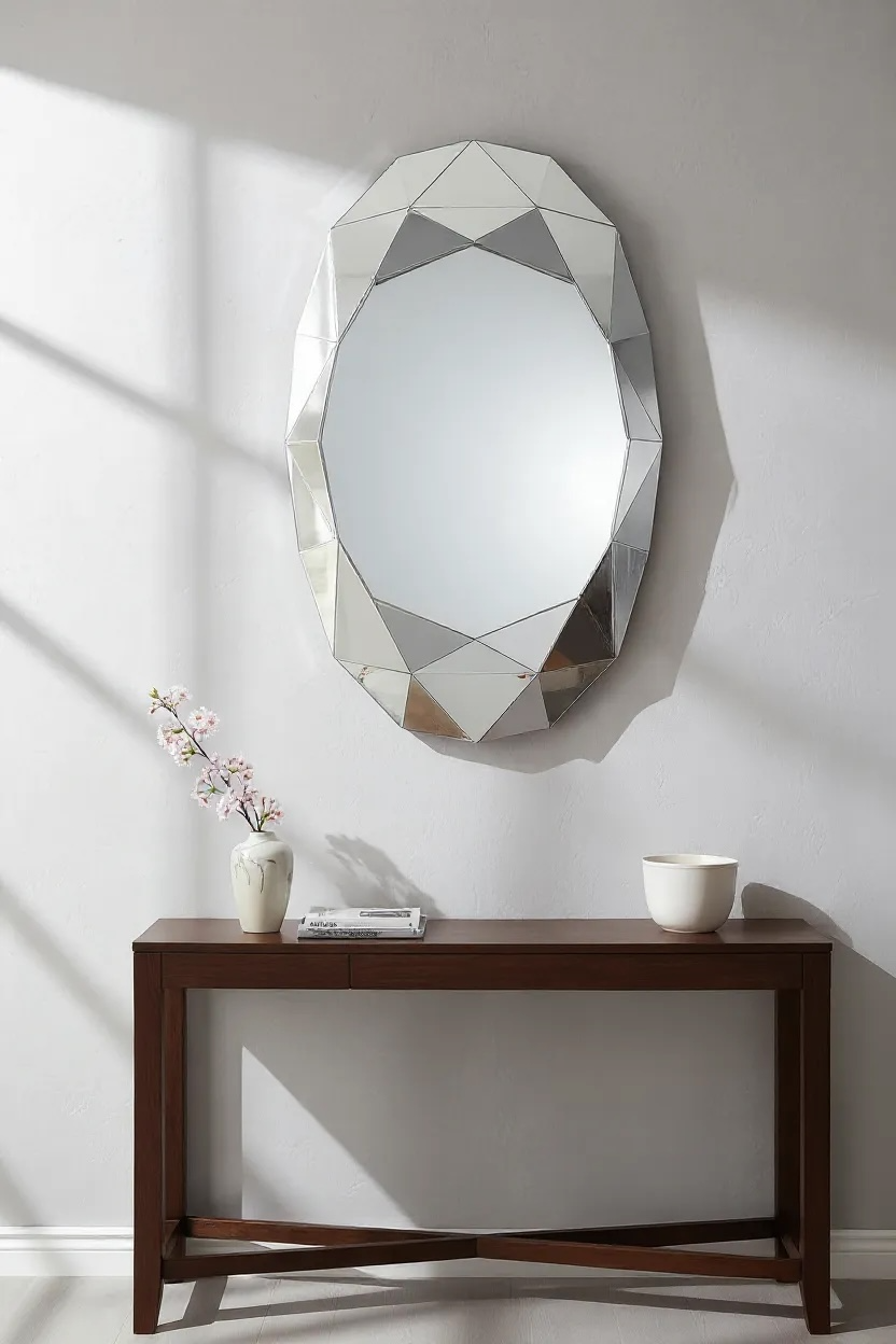 Diamond Cut silver decorative mirror