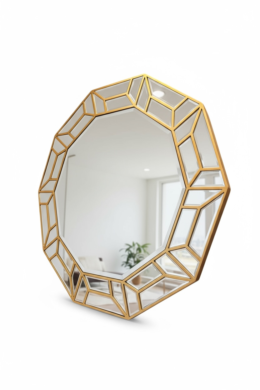 Round Net-X decorative mirror