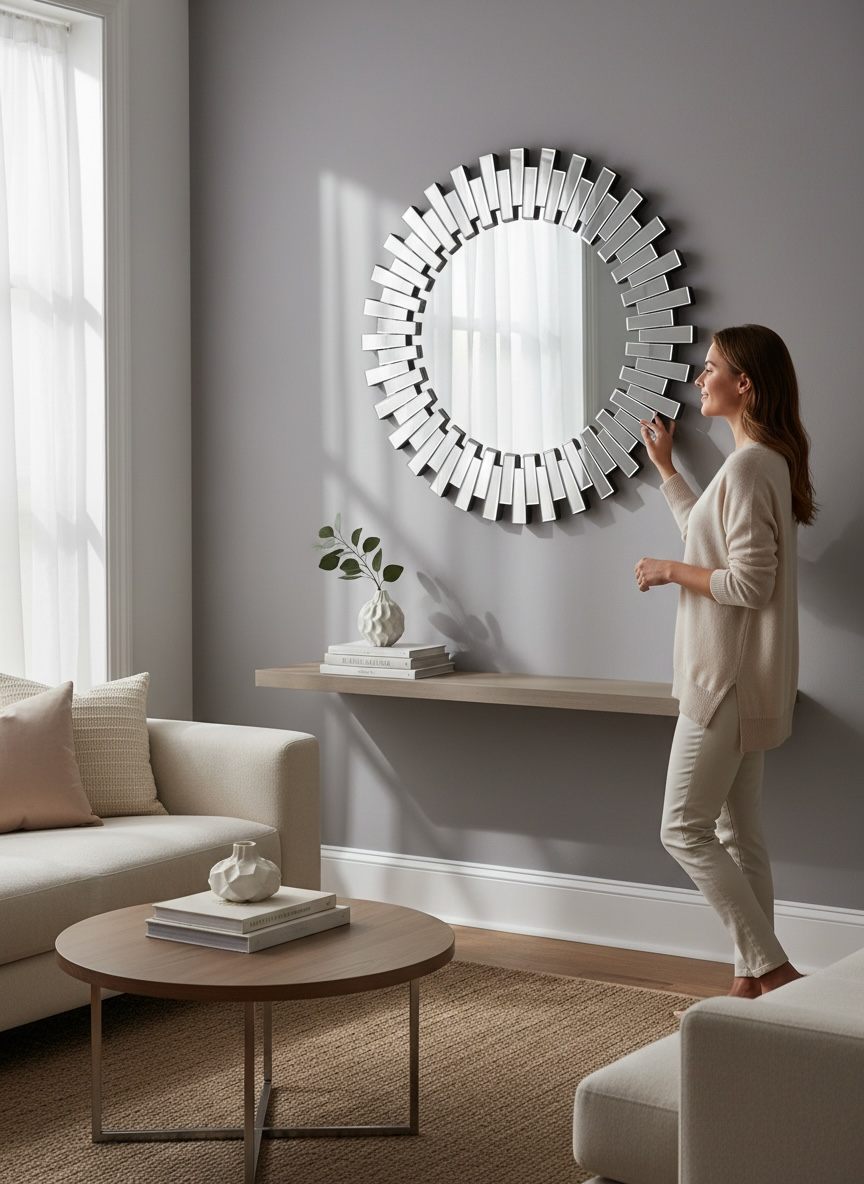 Decorative Glassy Lines Mirror