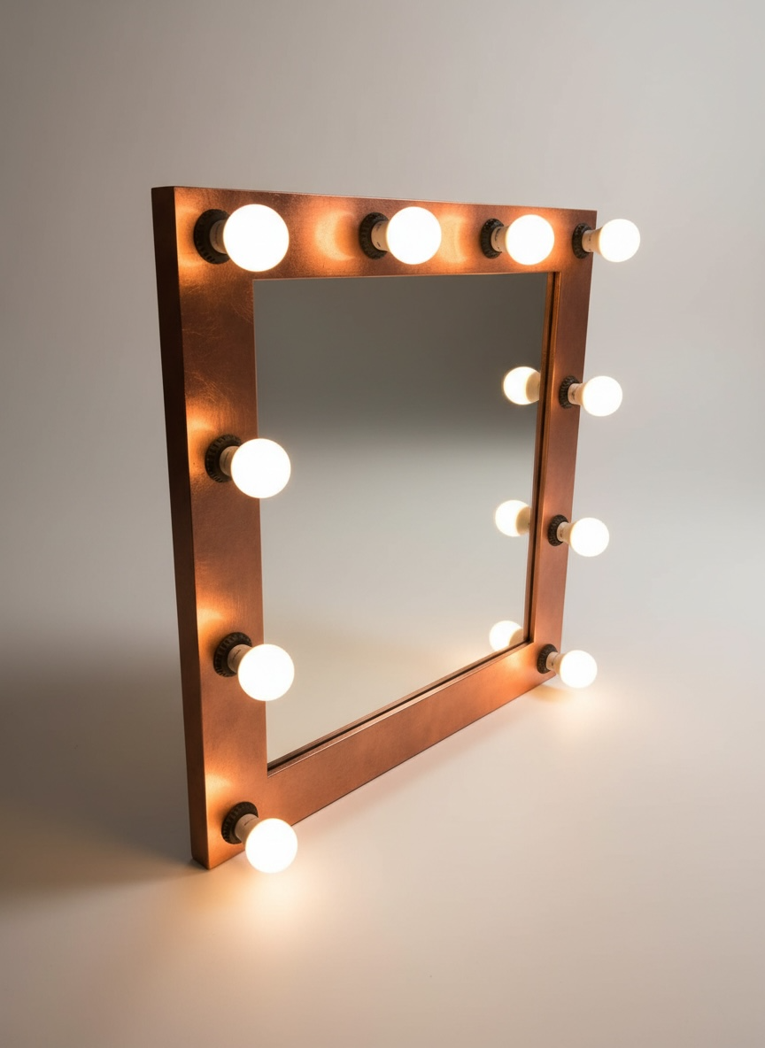 Copper leaf makeup mirror