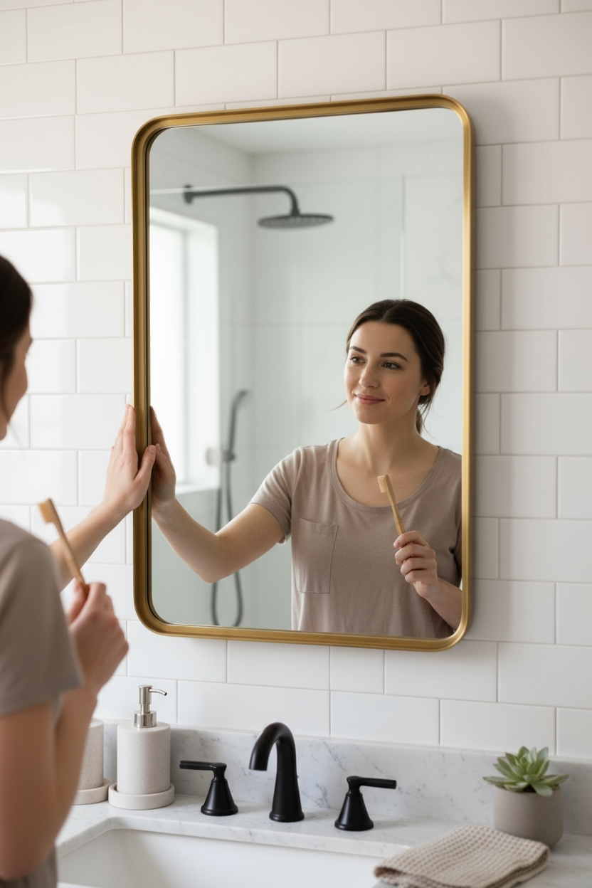 Brass Framed Decorative Mirror