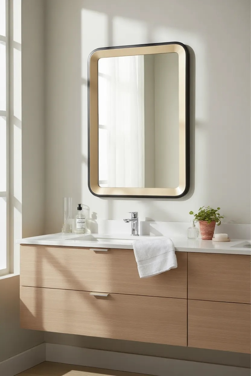 Black & Gold Leaf Decorative Mirror