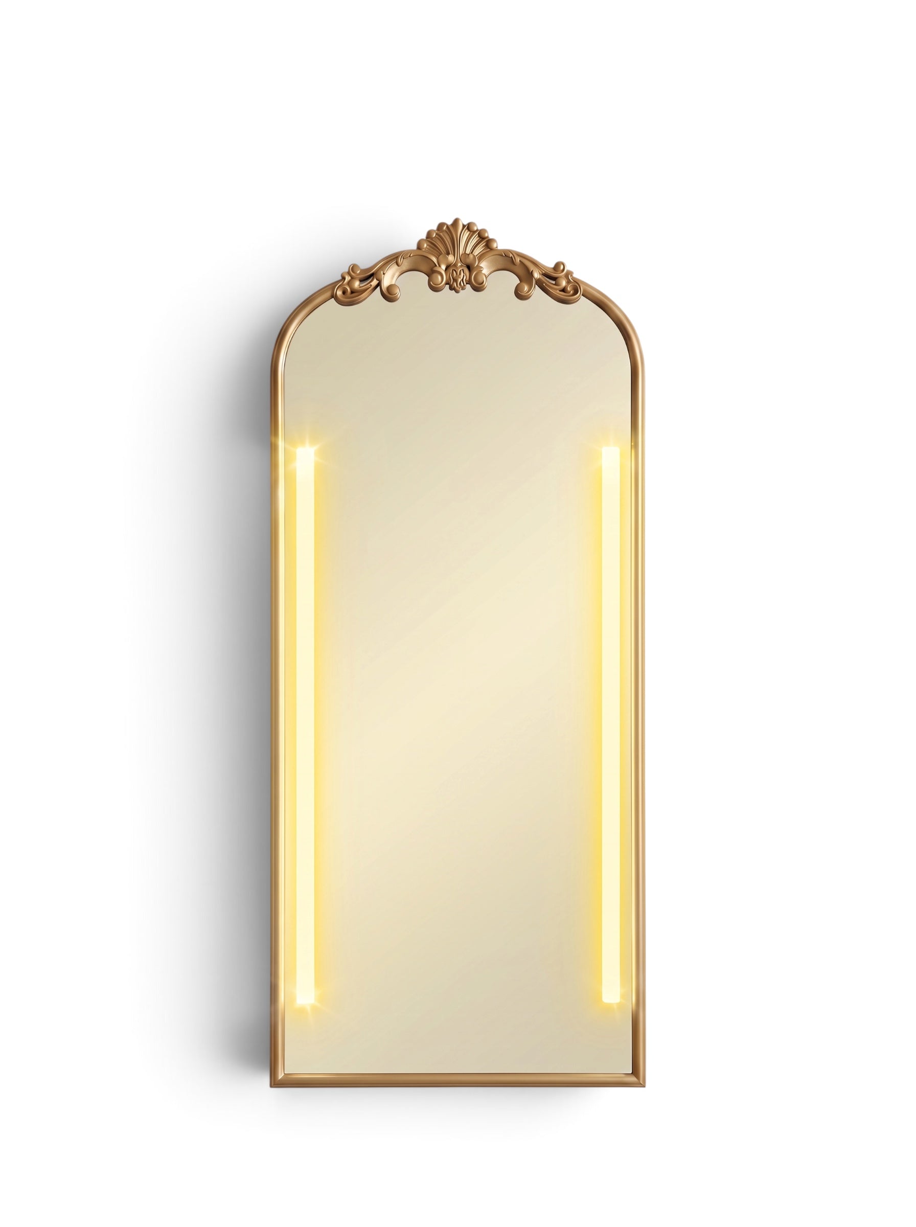 Gold carved full length led mirror