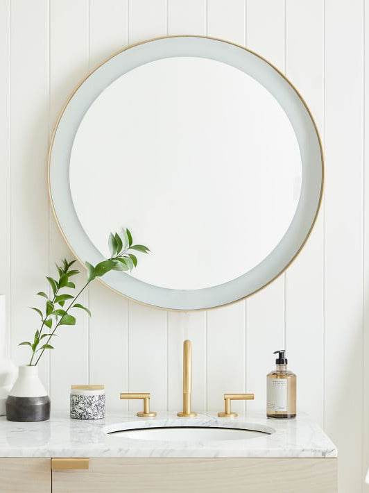 Brass PVD Round Frontlit Mirror