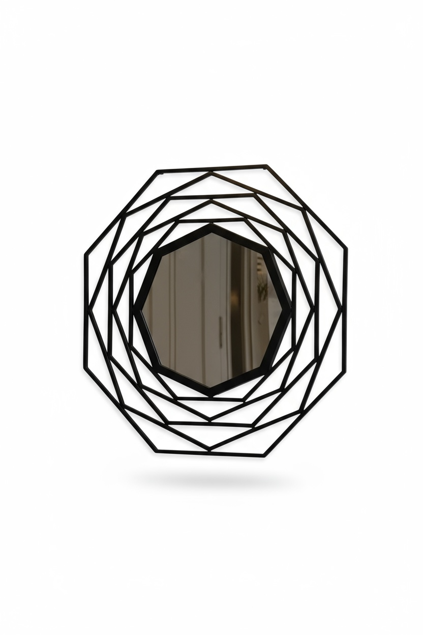 Round lines decorative mirror