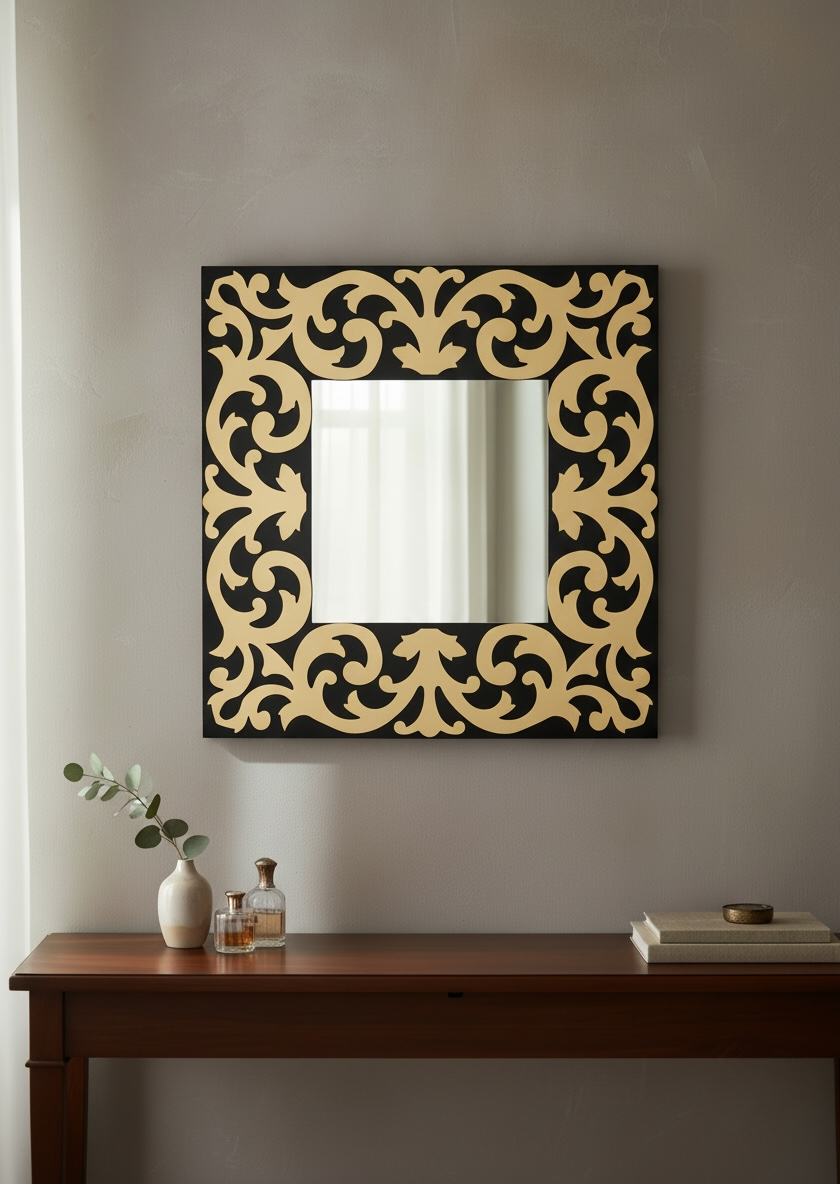 Black And Gold CNC Mirror
