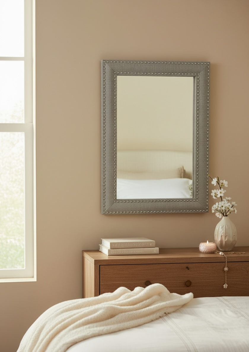 Decorative Square Velvet Mirror