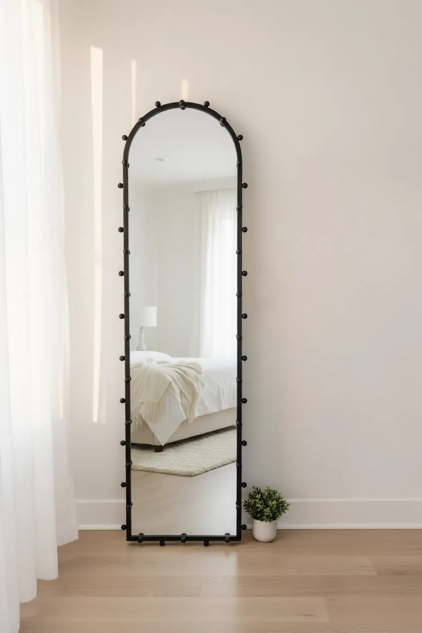 Long Black Oval Mirror