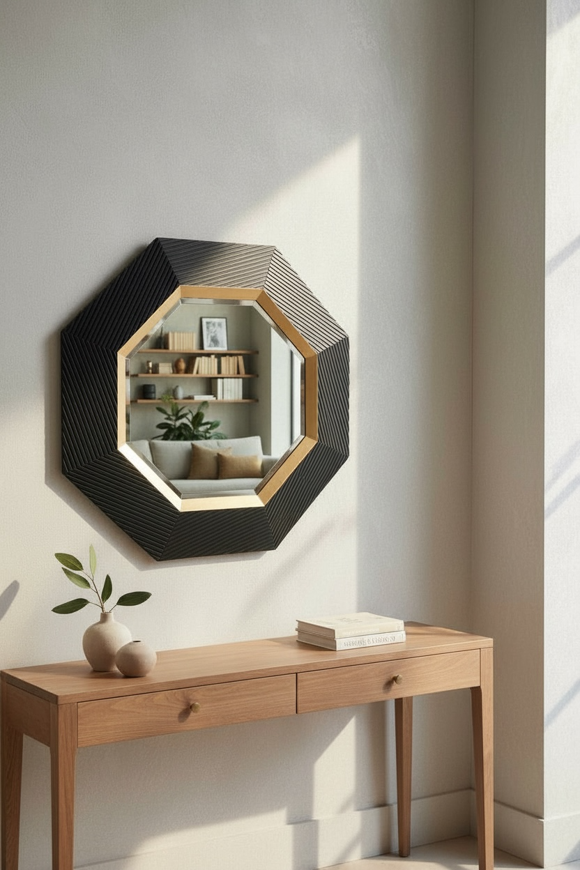Black Hexgold decorative mirror