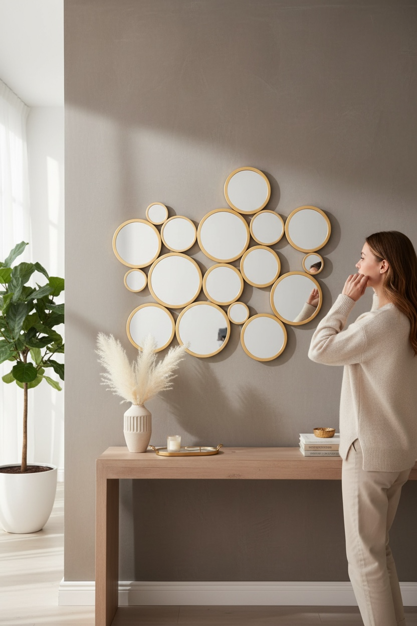 Gold Rings Decorative Mirror