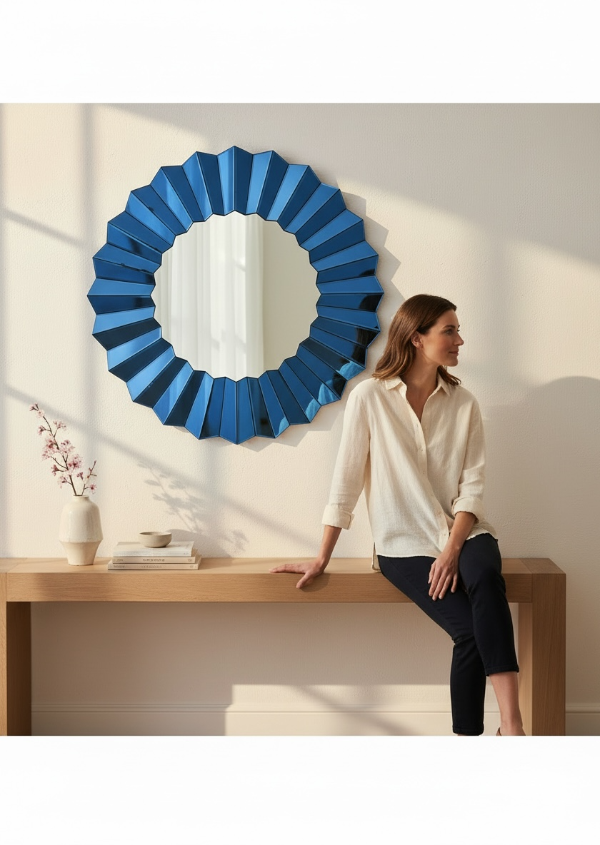Blue Waves Decorative Mirror
