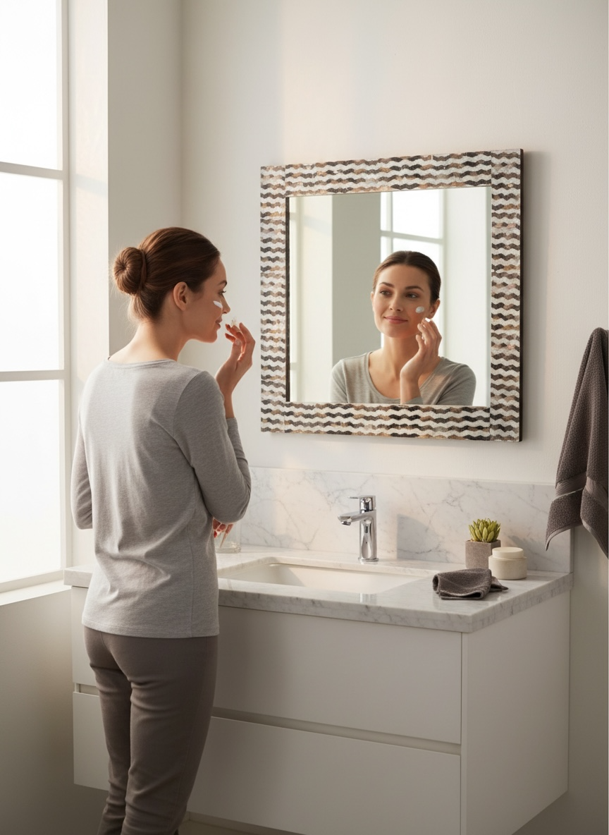 MOP Waves Decorative Mirror