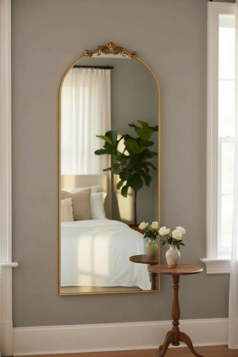 Gold carved full length mirror