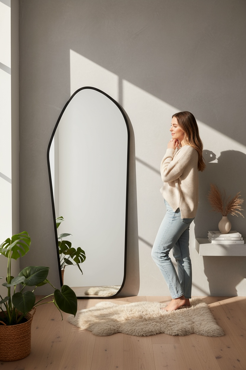 Black bozil full length mirror