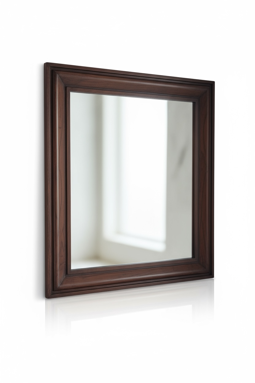 Teak max square decorative mirror