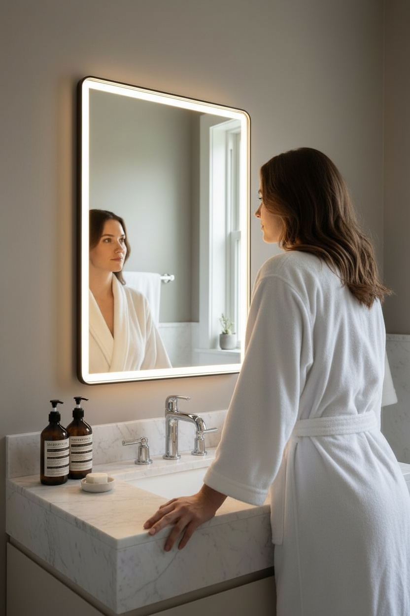 LED Mirror With Black Pvd Frame