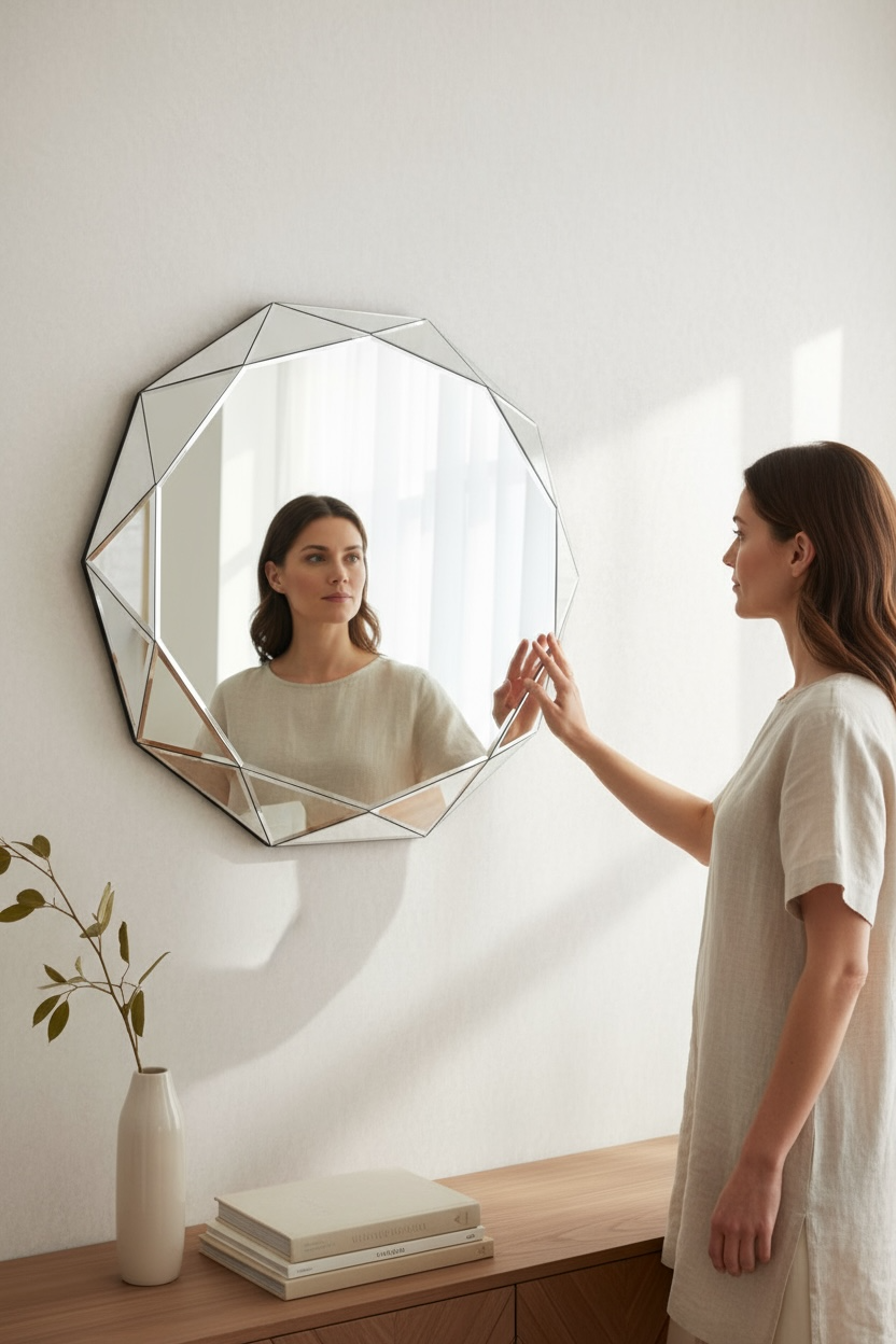 Round Diamond Decorative Mirror